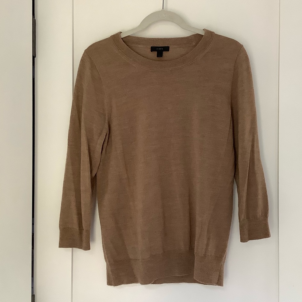 J.crew brown merino wool sweater size M